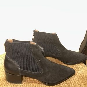BRAND NEW real calf suede mixed booties
